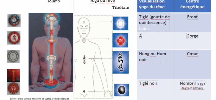 Les chakras du yoga du rêve et du yoga du froid